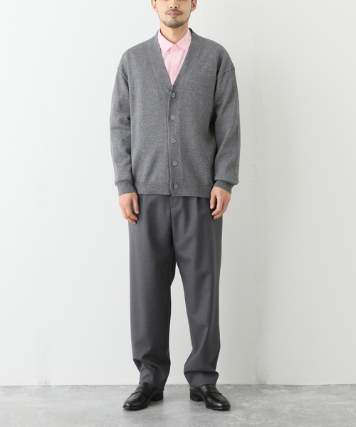 ATON(エイトン)の「【ATON/エイトン】 WOOL WASHI OVERSIZED CARDIGAN(カーディガン/ボレロ・メンズ・チャコールグレー/ネイビー・4/6)」の4枚目の写真
