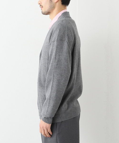 ATON(エイトン)の「【ATON/エイトン】 WOOL WASHI OVERSIZED CARDIGAN(カーディガン/ボレロ・メンズ・チャコールグレー/ネイビー・4/6)」の6枚目の写真