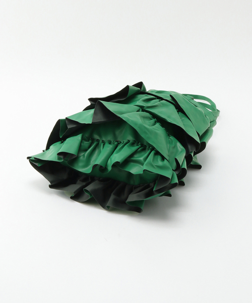 Oriens JOURNAL STANDARD（オリエンス ジャーナルスタンダード）の「【Casselini/キャセリーニ】フリルトートバッグ（トートバッグ・レディース・ブラック/グリーン・FREE）」の5枚目の写真