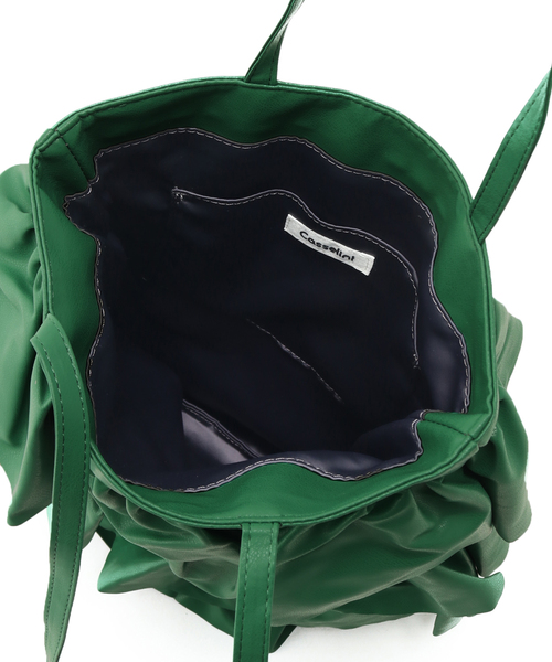 Oriens JOURNAL STANDARD（オリエンス ジャーナルスタンダード）の「【Casselini/キャセリーニ】フリルトートバッグ（トートバッグ・レディース・ブラック/グリーン・FREE）」の6枚目の写真