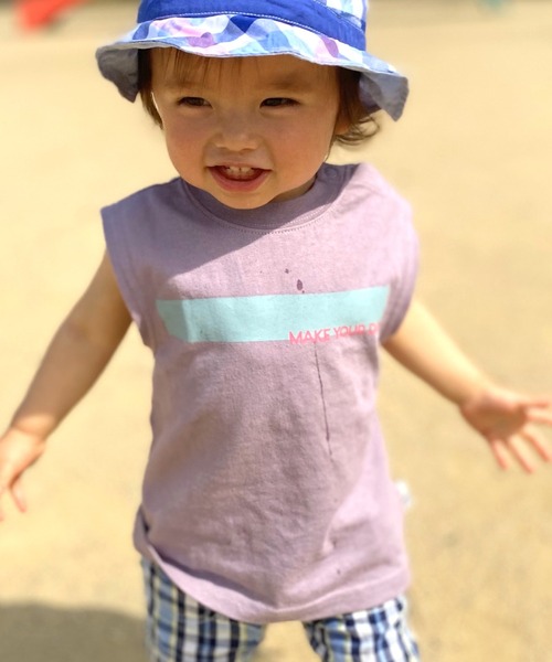 MAKE YOUR DAY（メイクユアデイ）の「MYDロゴタンクトップ■80～140cm（タンクトップ・キッズ・ベージュ/オフホワイト/ラベンダー・100/130/80/110/120/140/90）」の3枚目の写真