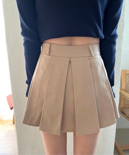 by muni:r(バイ ムニール)の「ハイティーンプリーツスカート(スカート・レディース・ベージュ/ブラック・SMALL/MEDIUM)」の8枚目の写真