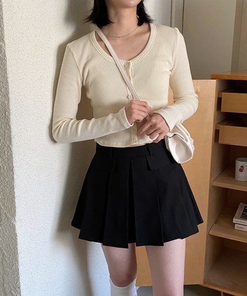 by muni:r(バイ ムニール)の「ハイティーンプリーツスカート(スカート・レディース・ベージュ/ブラック・SMALL/MEDIUM)」の10枚目の写真