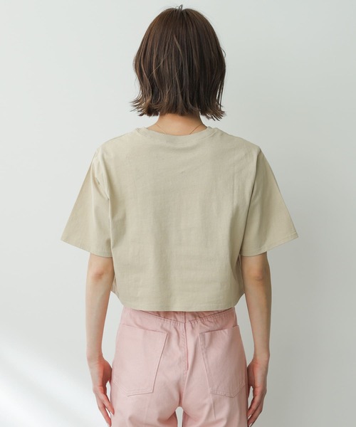 SENSE OF PLACE by URBAN RESEARCH（センスオブプレイスバイアーバンリサーチ）の「USAコットンクロップドTシャツ(半袖)（Tシャツ/カットソー・レディース・イエロー/オフホワイト/ブラック系その他/ベージュ/ブラック・ONE）」の8枚目の写真