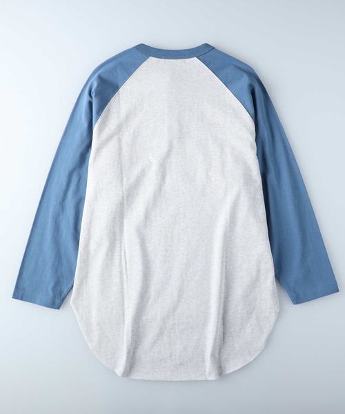 BEVERLY HILLS POLO CLUB(ビバリーヒルズポロクラブ)の「【BEVERLY HILLS POLO CLUB】ラグランヘンリーチュニック(Tシャツ/カットソー・レディース・ブルー/ダークグレー・M/L)」の7枚目の写真