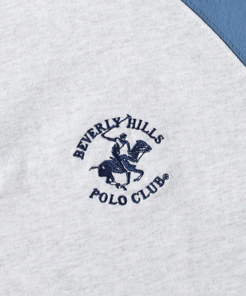 BEVERLY HILLS POLO CLUB(ビバリーヒルズポロクラブ)の「【BEVERLY HILLS POLO CLUB】ラグランヘンリーチュニック(Tシャツ/カットソー・レディース・ブルー/ダークグレー・M/L)」の6枚目の写真