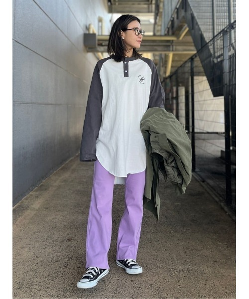 BEVERLY HILLS POLO CLUB(ビバリーヒルズポロクラブ)の「【BEVERLY HILLS POLO CLUB】ラグランヘンリーチュニック(Tシャツ/カットソー・レディース・ブルー/ダークグレー・M/L)」の17枚目の写真