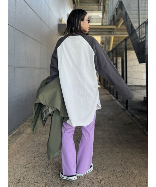 BEVERLY HILLS POLO CLUB(ビバリーヒルズポロクラブ)の「【BEVERLY HILLS POLO CLUB】ラグランヘンリーチュニック(Tシャツ/カットソー・レディース・ブルー/ダークグレー・M/L)」の16枚目の写真