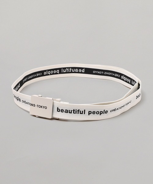 beautiful people(ビューティフルピープル)の「beautiful people logo buckle belt in jacquard 7315511939(ベルト・レディース・ブラック/ホワイト・FREE)」の1枚目の写真