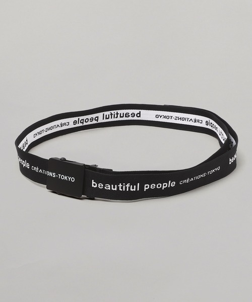 beautiful people(ビューティフルピープル)の「beautiful people logo buckle belt in jacquard 7315511939(ベルト・レディース・ブラック/ホワイト・FREE)」の2枚目の写真