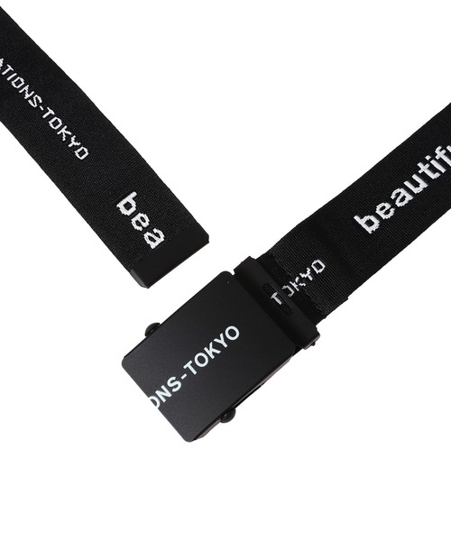beautiful people(ビューティフルピープル)の「beautiful people logo buckle belt in jacquard 7315511939(ベルト・レディース・ブラック/ホワイト・FREE)」の4枚目の写真
