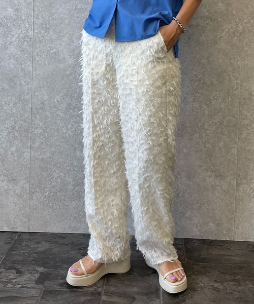 EUCLAID(エウクレイド)の「シアージャカードパンツ(その他パンツ・レディース・オフホワイト/ブラック・38)」の1枚目の写真