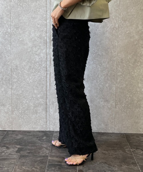 EUCLAID(エウクレイド)の「シアージャカードパンツ(その他パンツ・レディース・オフホワイト/ブラック・38)」の9枚目の写真