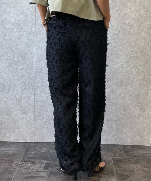 EUCLAID(エウクレイド)の「シアージャカードパンツ(その他パンツ・レディース・オフホワイト/ブラック・38)」の3枚目の写真