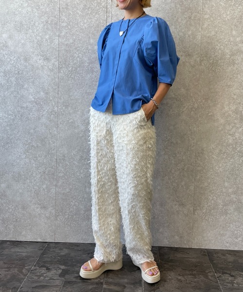 EUCLAID(エウクレイド)の「シアージャカードパンツ(その他パンツ・レディース・オフホワイト/ブラック・38)」の11枚目の写真