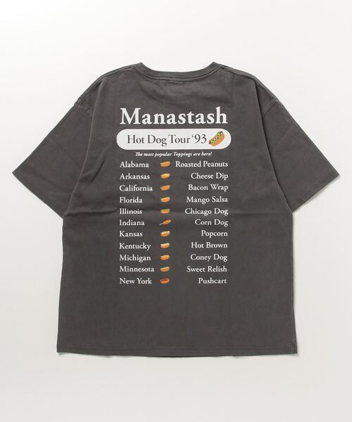 MANASTASH（マナスタッシュ）の「MANASTASH/マナスタッシュ　HOT DOG TOUR TEE　ホットドックTシャツ（Tシャツ/カットソー・レディース・バイオレット/ブラック/ホワイト・M）」の2枚目の写真