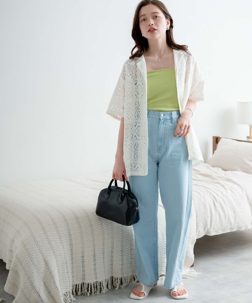 WEGO(ウィゴー)の「WEGO/【セットアップ対応】オープンカラーレースシャツ(シャツ/ブラウス・レディース・ブラック/ホワイト・FREE)」の17枚目の写真