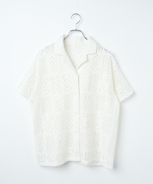 WEGO(ウィゴー)の「WEGO/【セットアップ対応】オープンカラーレースシャツ(シャツ/ブラウス・レディース・ブラック/ホワイト・FREE)」の18枚目の写真