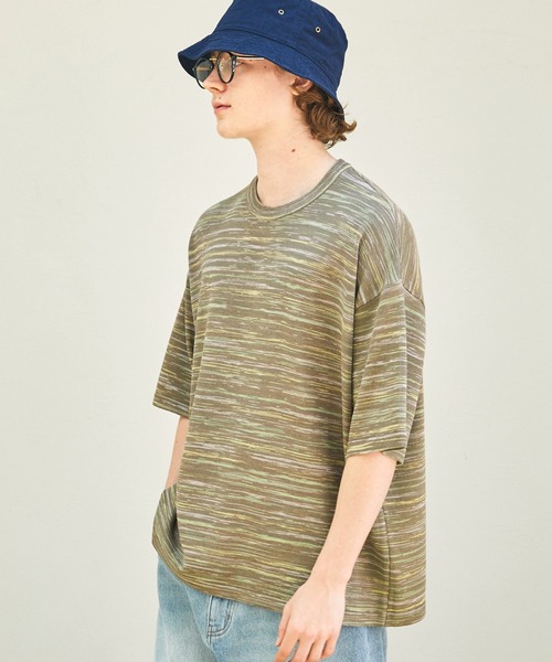 EMMA CLOTHES(エマクローズ)の「グラデーション半袖サマーニット EMMA CLOTHES(ニット/セーター・メンズ・ベージュ系/オリーブ系/グリーン系/ブルー系/レッド系・M/L)」の16枚目の写真