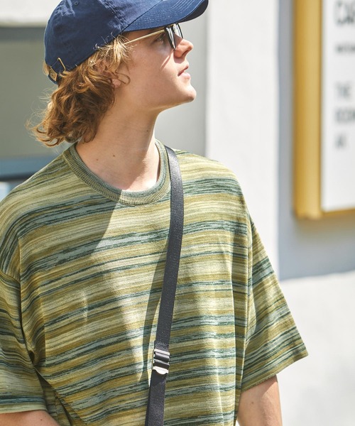 EMMA CLOTHES(エマクローズ)の「グラデーション半袖サマーニット EMMA CLOTHES(ニット/セーター・メンズ・ベージュ系/オリーブ系/グリーン系/ブルー系/レッド系・M/L)」の11枚目の写真