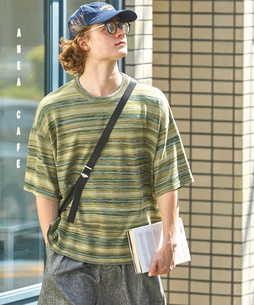 EMMA CLOTHES(エマクローズ)の「グラデーション半袖サマーニット EMMA CLOTHES(ニット/セーター・メンズ・ベージュ系/オリーブ系/グリーン系/ブルー系/レッド系・M/L)」の12枚目の写真