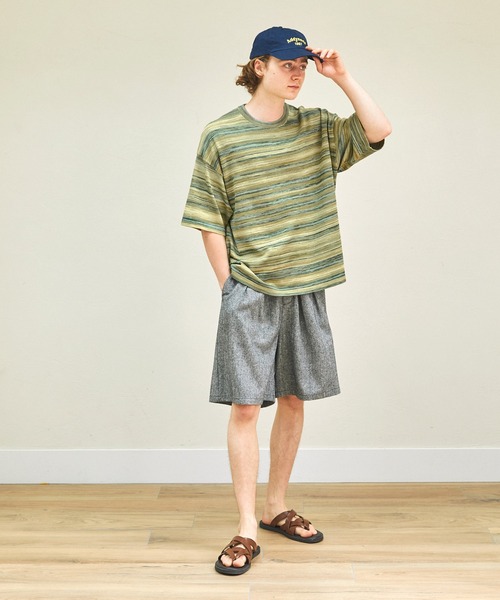 EMMA CLOTHES(エマクローズ)の「グラデーション半袖サマーニット EMMA CLOTHES(ニット/セーター・メンズ・ベージュ系/オリーブ系/グリーン系/ブルー系/レッド系・M/L)」の17枚目の写真