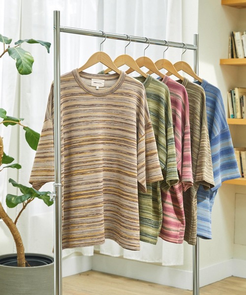 EMMA CLOTHES(エマクローズ)の「グラデーション半袖サマーニット EMMA CLOTHES(ニット/セーター・メンズ・ベージュ系/オリーブ系/グリーン系/ブルー系/レッド系・M/L)」の9枚目の写真