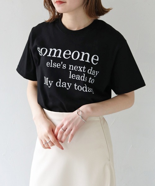 HER CLOSET(ハークローゼット)の「【shemoshelly】WEB限定someoneロゴTシャツ(Tシャツ/カットソー・レディース・ブラック/ホワイト/ホワイト系その他2・S/M/L)」の17枚目の写真