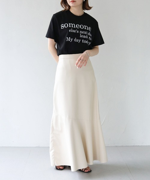 HER CLOSET(ハークローゼット)の「【shemoshelly】WEB限定someoneロゴTシャツ(Tシャツ/カットソー・レディース・ブラック/ホワイト/ホワイト系その他2・S/M/L)」の14枚目の写真