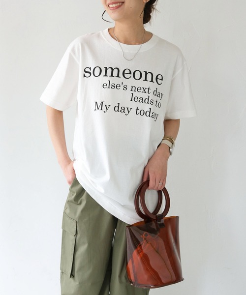 HER CLOSET(ハークローゼット)の「【shemoshelly】WEB限定someoneロゴTシャツ(Tシャツ/カットソー・レディース・ブラック/ホワイト/ホワイト系その他2・S/M/L)」の9枚目の写真