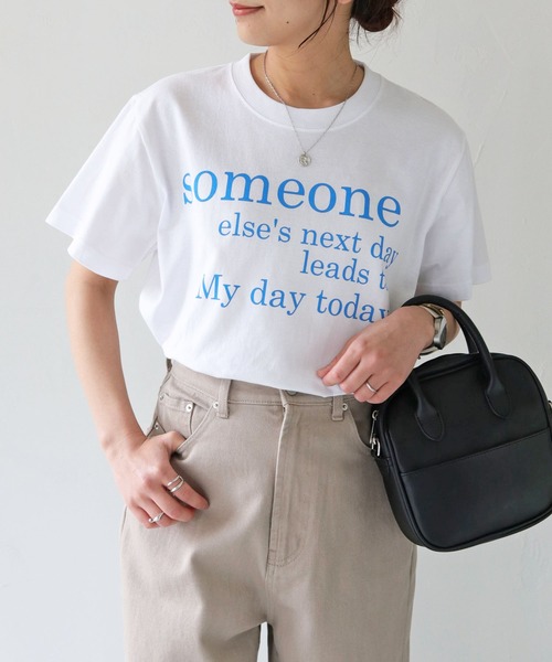 HER CLOSET(ハークローゼット)の「【shemoshelly】WEB限定someoneロゴTシャツ(Tシャツ/カットソー・レディース・ブラック/ホワイト/ホワイト系その他2・S/M/L)」の8枚目の写真