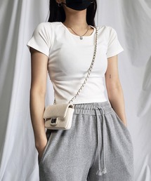 me+em select | 【 ５color 】カットアウトバックスリットクロップドＴシャツ(Tシャツ/カットソー)