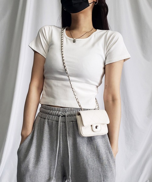 me+em select（ミームセレクト）の「【 ５color 】カットアウトバックスリットクロップドＴシャツ（Tシャツ/カットソー・レディース・グレー/ブラック/チャコール/ホワイト/ブルー・FREE）」の7枚目の写真