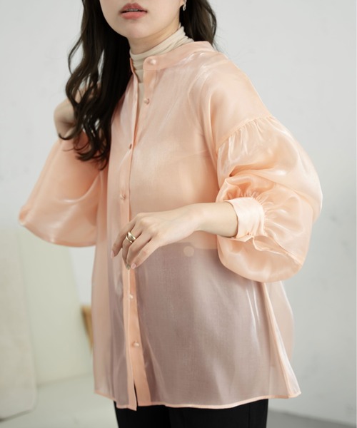 Ambre Neige(アンブルネージュ)の「2WAYラメバンドカラーシャツ/【WEB/EC限定商品】(シャツ/ブラウス・レディース・ブラック/アイボリー/ピンク・FREE)」の12枚目の写真