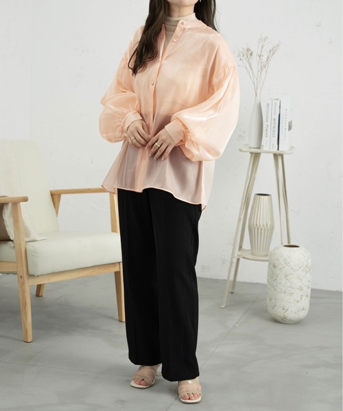 Ambre Neige(アンブルネージュ)の「2WAYラメバンドカラーシャツ/【WEB/EC限定商品】(シャツ/ブラウス・レディース・ブラック/アイボリー/ピンク・FREE)」の15枚目の写真