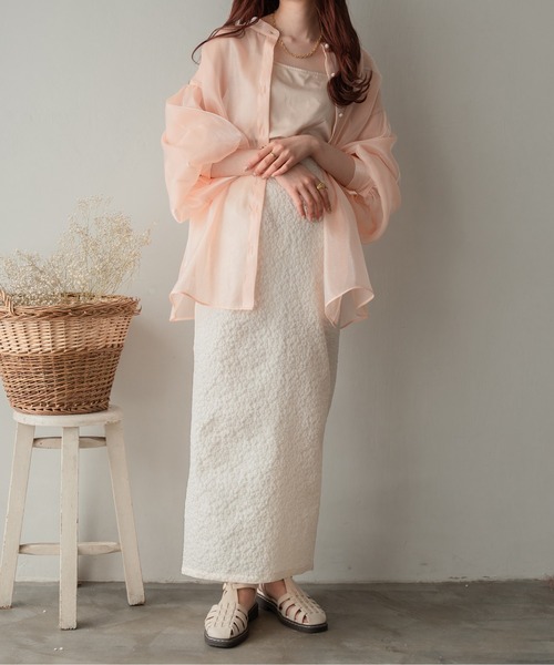 Ambre Neige(アンブルネージュ)の「2WAYラメバンドカラーシャツ/【WEB/EC限定商品】(シャツ/ブラウス・レディース・ブラック/アイボリー/ピンク・FREE)」の20枚目の写真