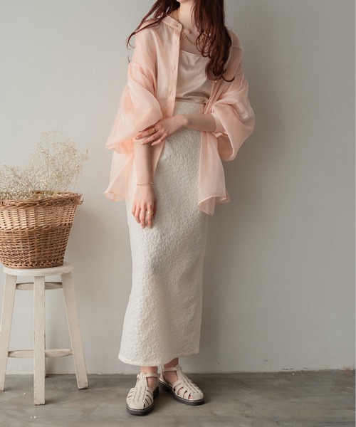 Ambre Neige(アンブルネージュ)の「2WAYラメバンドカラーシャツ/【WEB/EC限定商品】(シャツ/ブラウス・レディース・ブラック/アイボリー/ピンク・FREE)」の19枚目の写真