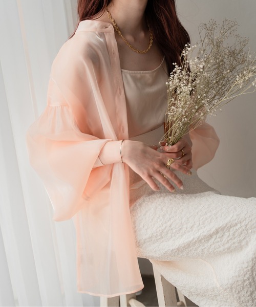 Ambre Neige(アンブルネージュ)の「2WAYラメバンドカラーシャツ/【WEB/EC限定商品】(シャツ/ブラウス・レディース・ブラック/アイボリー/ピンク・FREE)」の22枚目の写真