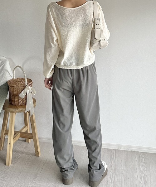 Silly(シリー)の「【きれいめコーデに◎】ハイウエストタックパンツ(スラックス・レディース・ベージュ/ブラック/グレー・SMALL/MEDIUM/LARGE)」の12枚目の写真