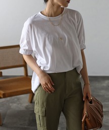 袖ギャザーコクーンTシャツ