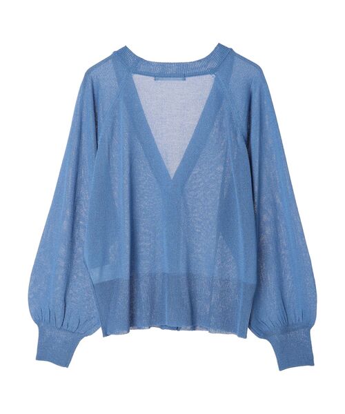 Green　Parks（グリーンパークス）の「・ELENCARE　DUE　イロイロボタンシアーカーデ（カーディガン/ボレロ・レディース・アイボリー/グレイッシュベージュ/ブルー/ブラック・FREE）」の21枚目の写真