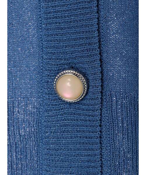 Green　Parks（グリーンパークス）の「・ELENCARE　DUE　イロイロボタンシアーカーデ（カーディガン/ボレロ・レディース・アイボリー/グレイッシュベージュ/ブルー/ブラック・FREE）」の6枚目の写真