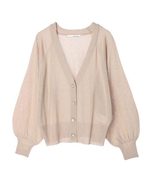 Green　Parks（グリーンパークス）の「・ELENCARE　DUE　イロイロボタンシアーカーデ（カーディガン/ボレロ・レディース・アイボリー/グレイッシュベージュ/ブルー/ブラック・FREE）」の3枚目の写真