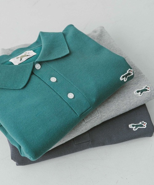 PENNEYS（ぺニーズ）の「『洗濯可』『別注』PENNEYS×DOORS　THE FOX ハイゲージニットポロ（ポロシャツ・メンズ・グリーン/グレー/スミクロ・MEDIUM/LARGE）」の14枚目の写真