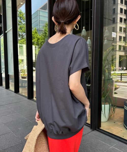 DouDou(ドゥドゥ)の「【WEB限定】SUNミニ裏毛TEE(Tシャツ/カットソー・レディース・ベージュ/ホワイト/チャコールグレー・FREE)」の19枚目の写真