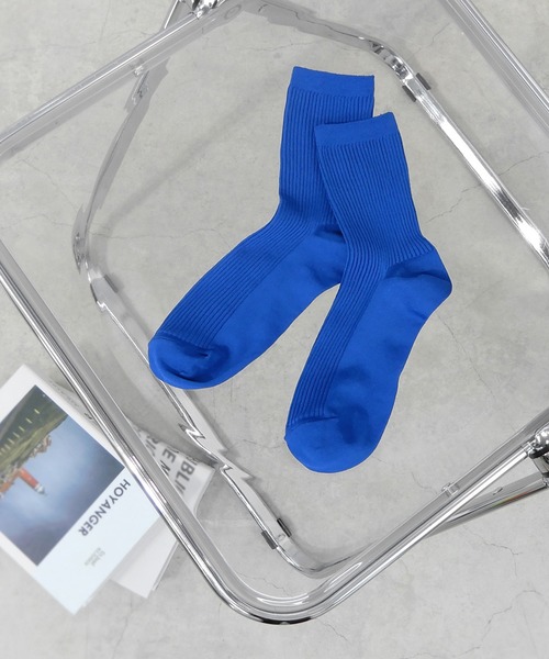 minia（ミニア）の「ネオンカラーリブソックス（ソックス/靴下・レディース・ブルー/パープル/ピンク/オレンジ系/ライム/グリーン・FREE）」の10枚目の写真