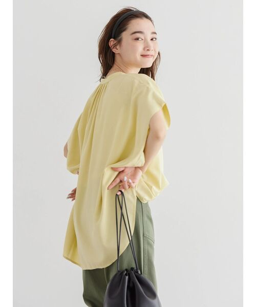 AMERICAN HOLIC（アメリカンホリック）の「サラックールフレンチスリーブシャツ（シャツ/ブラウス・レディース・ネイビー/グリーン/アイボリー/ライトイエロー/ストライプ/ホワイト系その他6・M/L）」の12枚目の写真