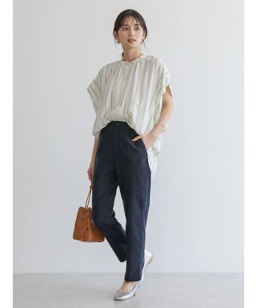 AMERICAN HOLIC（アメリカンホリック）の「サラックールフレンチスリーブシャツ（シャツ/ブラウス・レディース・ネイビー/グリーン/アイボリー/ライトイエロー/ストライプ/ホワイト系その他6・M/L）」の19枚目の写真