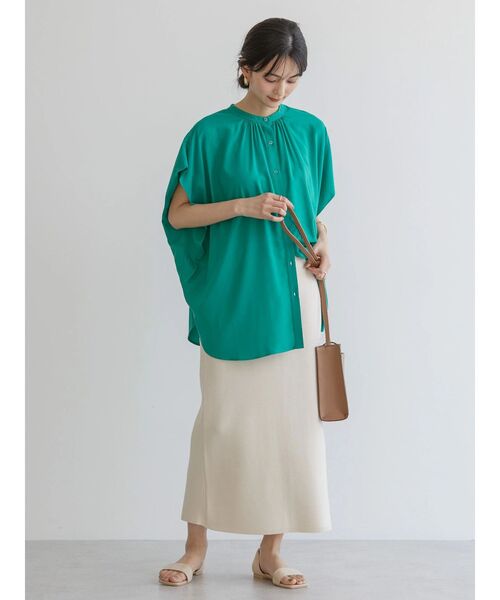 AMERICAN HOLIC（アメリカンホリック）の「サラックールフレンチスリーブシャツ（シャツ/ブラウス・レディース・ネイビー/グリーン/アイボリー/ライトイエロー/ストライプ/ホワイト系その他6・M/L）」の22枚目の写真