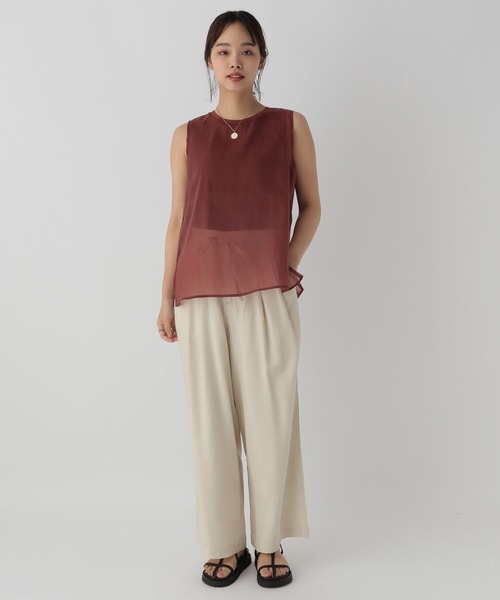 saloon（サルーン）の「SALOON(サルーン)/シャンブレータックワイドパンツ（その他パンツ・レディース・ライトグレー/インディゴブルー/ライトグリーン/アイボリー・FREE）」の11枚目の写真